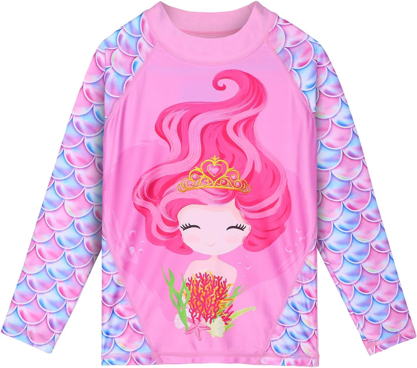 TFJH E Girls Long Sleeve Swimsuit Two Piece Swimwear 3-12 Years UPF 50+ Sunsuits - Image 2