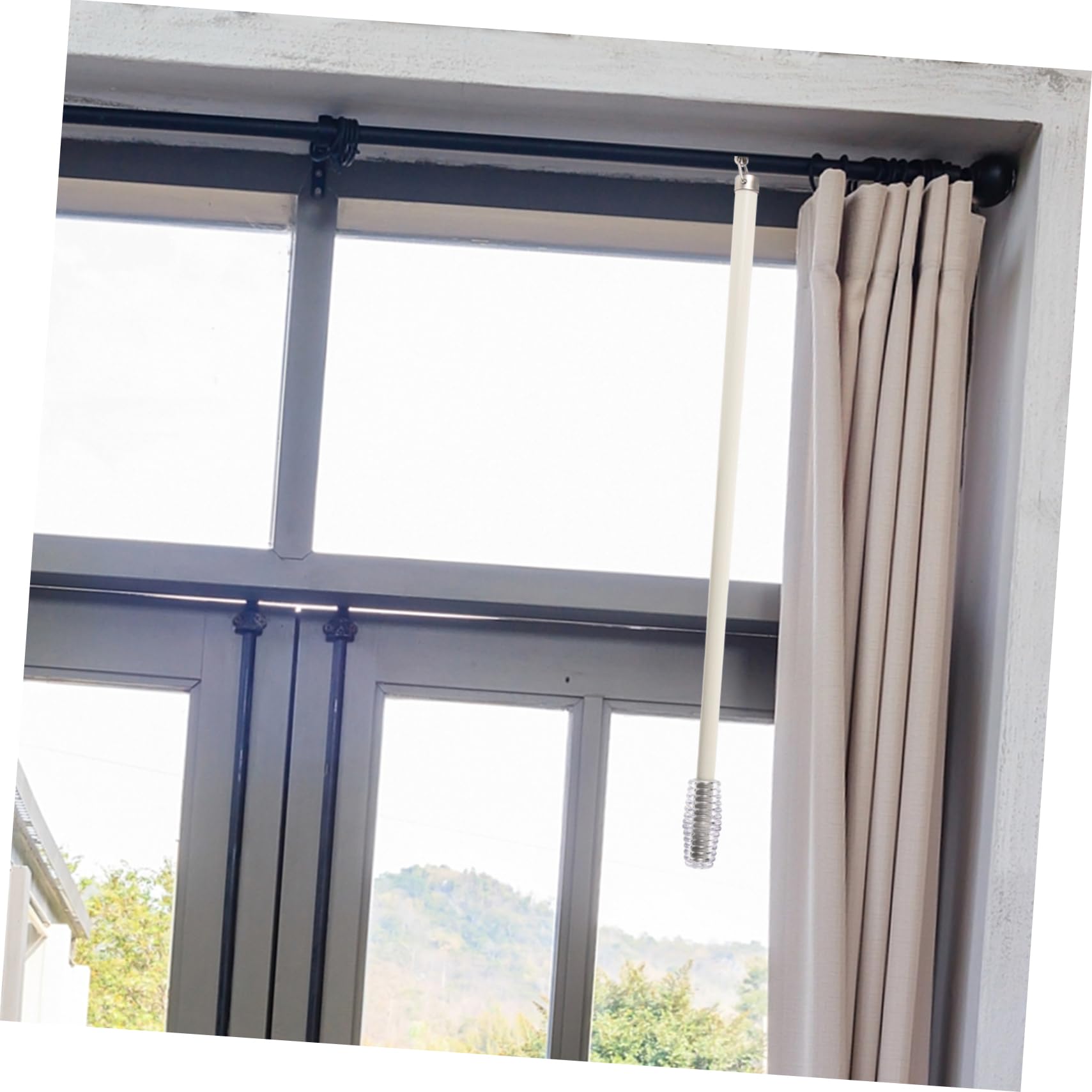 Cabilock Varilla De Cortina Mango De Tirador para Cortinas y Persianas Ligera y Resistente para Salón y Cocina Fácil De Usar