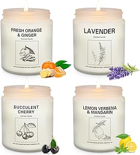 Candles | Candles for Home Scented | 4 Pack 7.1oz Natural Soy Wax Aromatherapy Candles | Over 240 Hours of Burn Time | Christmas Scented Candles Gifts Sets for Women |Lavender Candles