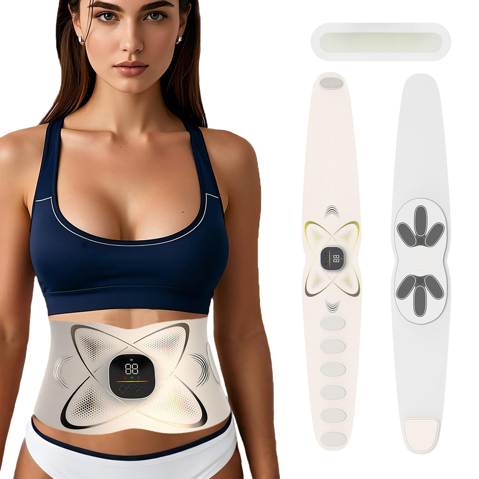 Photo 1 of Abs Stimulator Abdominal, ab Belt Muscle Stimulator with Heat for Belly Fat Loss, Stomach Cellulite Melting, Postpartum Care Smooth & Firming, Lower Back Massager for Pain Relief Women Men Gifts