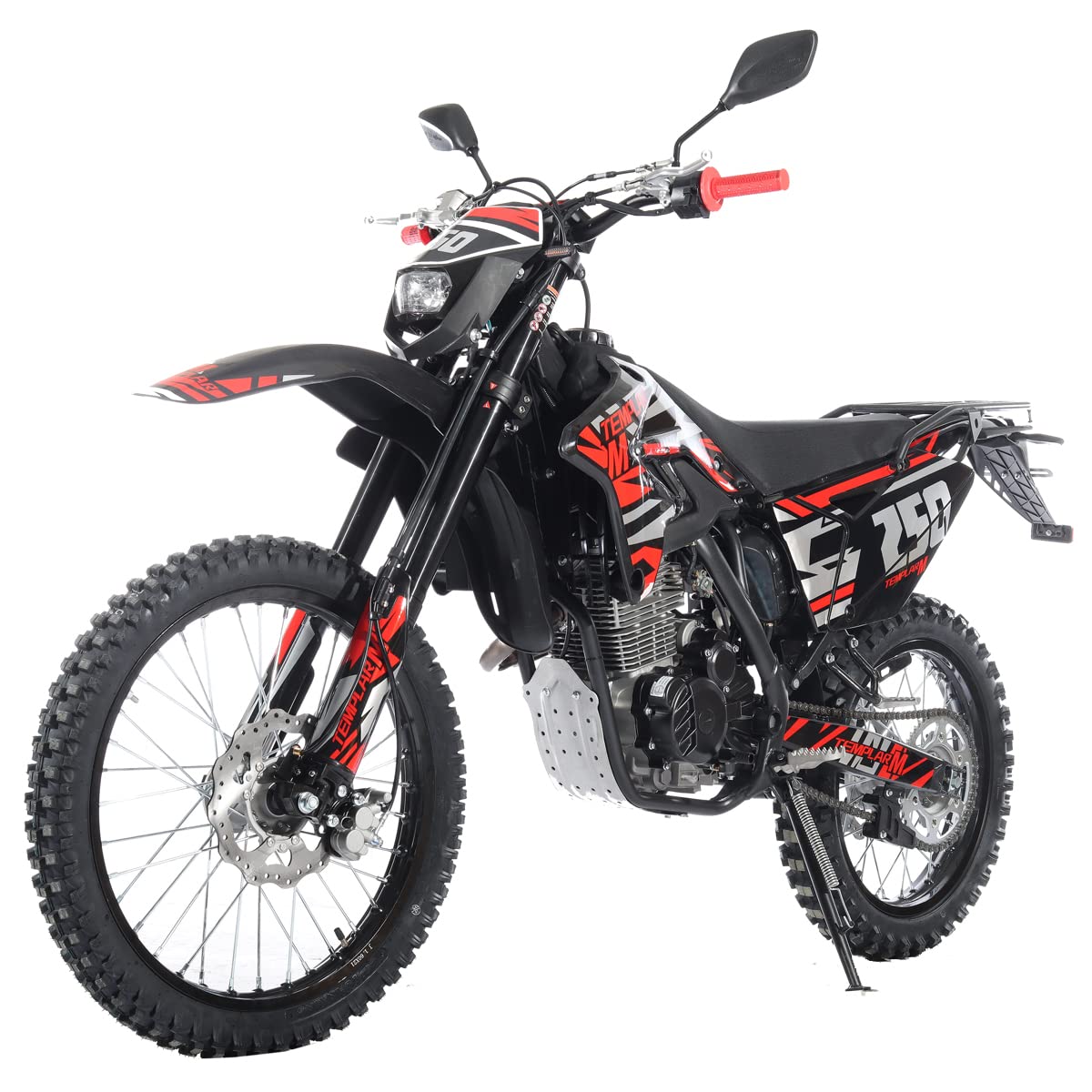 X-PRO Templar M 250cc Dirt Bike with Zongshen Engine 5 Speed Pit Bikes Adult Pitbike, Big 21"/18" Wheels!(Red)