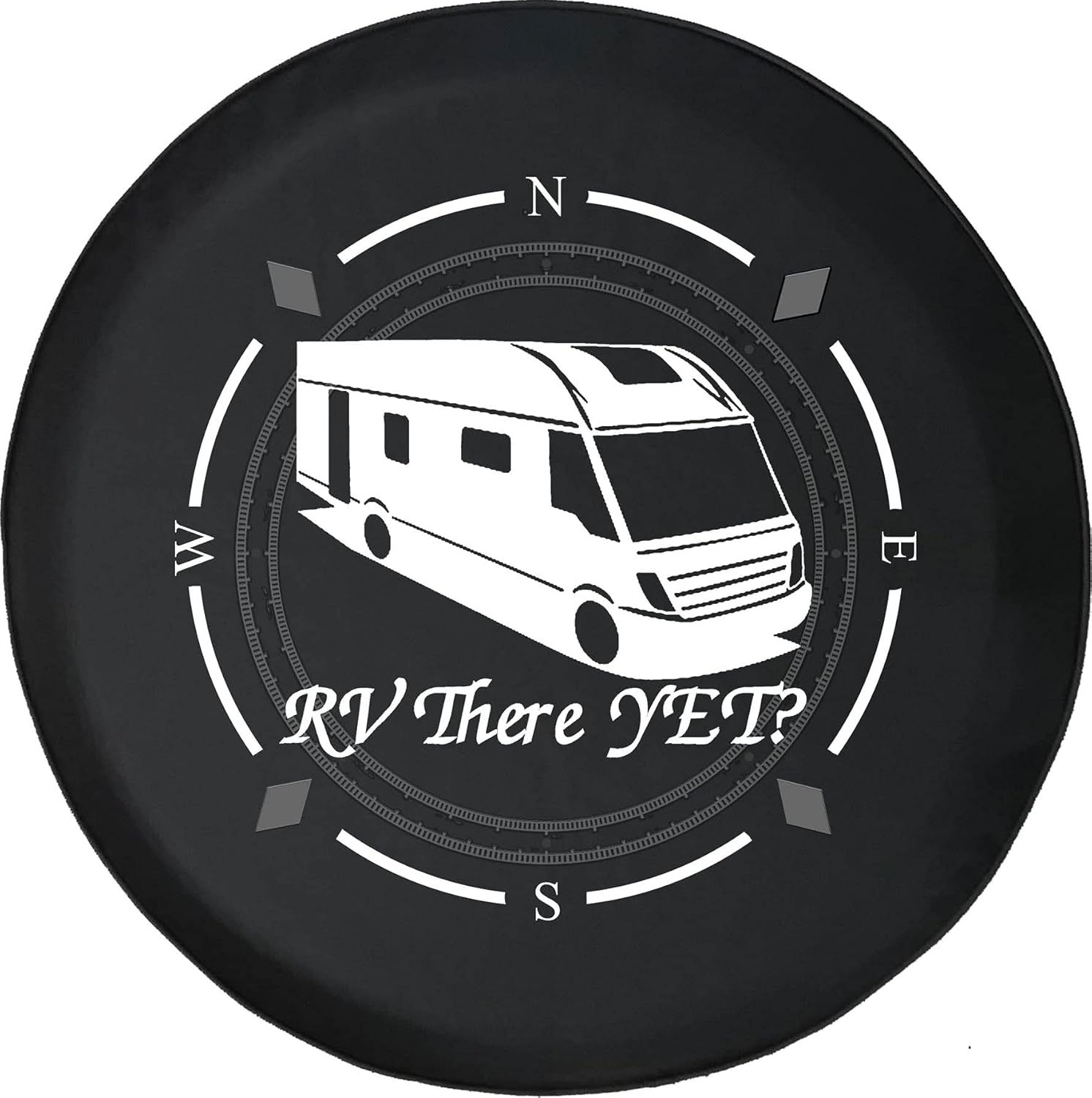 Spare Tire Cover Compass RV There Yet? Camper Wheel Covers Fits SUV,Trailer, RV Accessories, and Many Vehicles