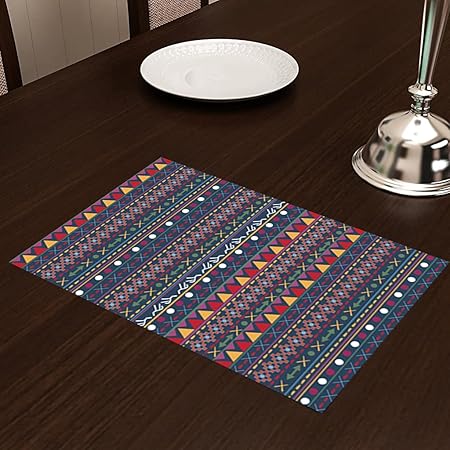 AEROHAVEN Pack of 4 Heat Resistant Dining Table Place Mats for Kitchen Table - TPM04 - (13 x 18 inches, Multicolor)