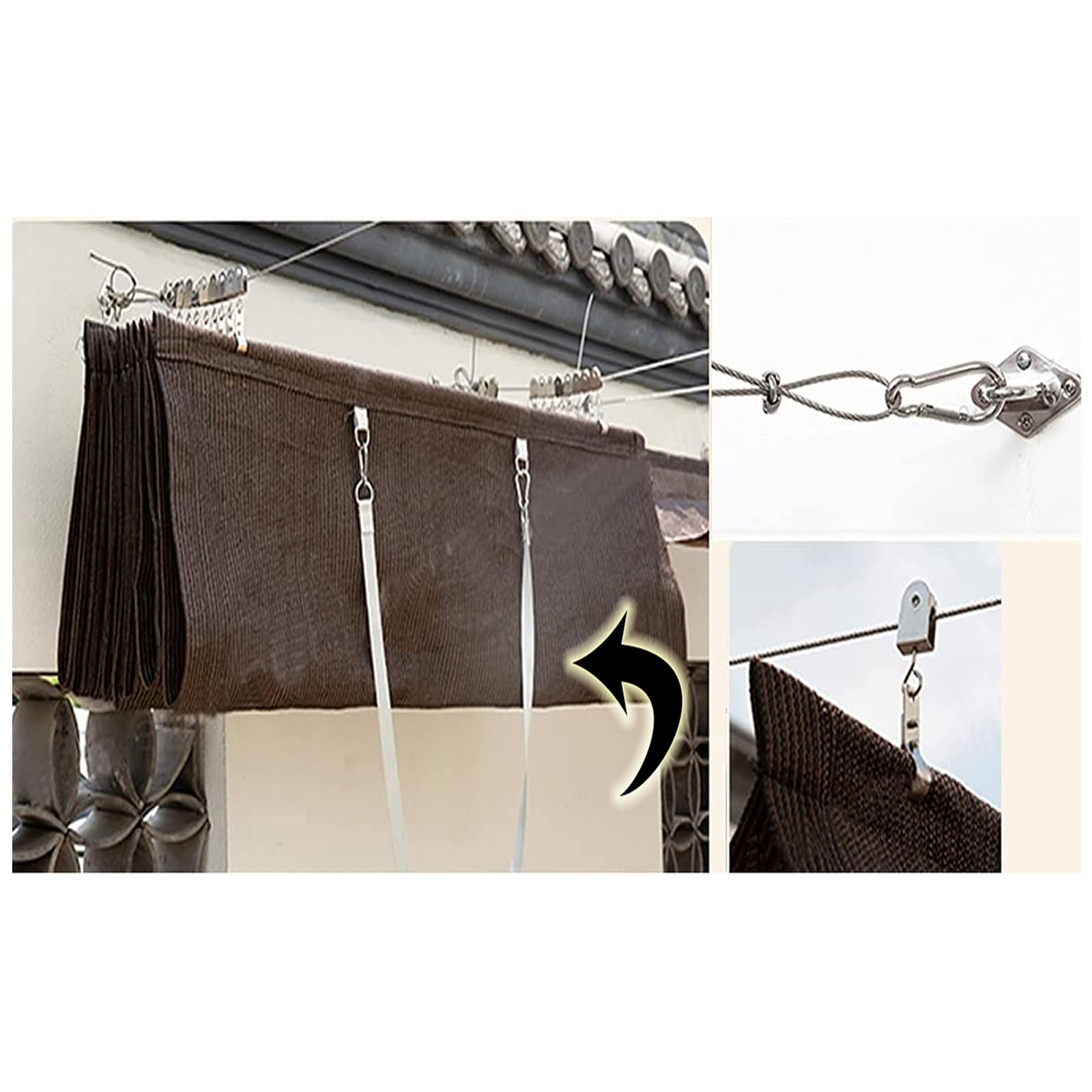 Toldo de vela retráctil para porche y patio trasero creando sombra en zonas familiares grandes