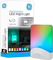 GE Color Changing LED Night Light with Dusk to Dawn Sensor - 8 Vibrant Colors, Plug-in for Kids Bedroom, Hallway, Bathroom