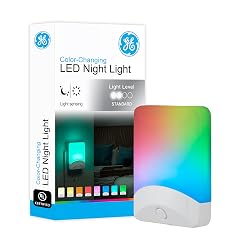 GE Color Changing LED Night Light for Kids Dusk to Dawn Sensor Home Decor Apartment Essentials Wall Lights