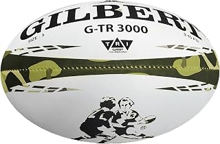 Gilbert G-TR3000 Camo Rugby Training Ball - Durable 2-Ply TRI Grip Trainer for Teams