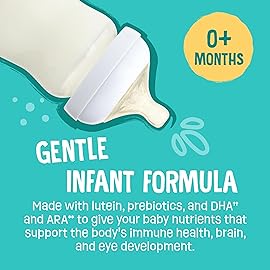 Earth\'s Best Organic Baby Formula, Gentle Infant Formula for 0-12 Months, Milk-Based Powder with Iron, Omega-3 DHA & Omega-6 ARA, 21 Ounce Container