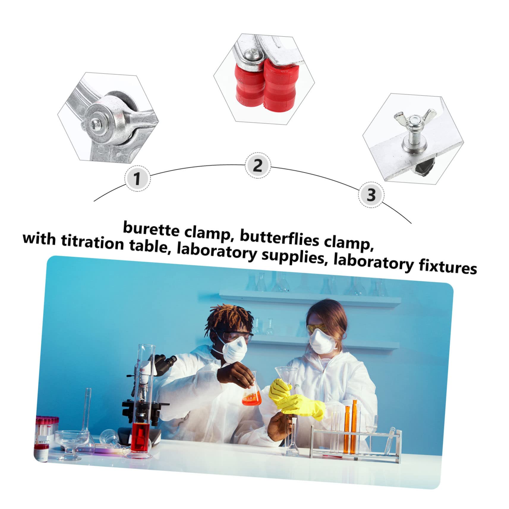 Alipis 5 Stück Titrationstisch Clip Chemie Zubehör Titrations Clip Klemme Labor Clips Für Titrationen Aluminium Clip Schulbedarf Experiment Silber Aluminiumlegierung