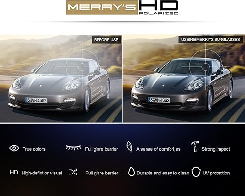 Miniatura 7 de MERRY'S - Gafas de sol polarizadas para hombre y mujer, para pesca al aire libre