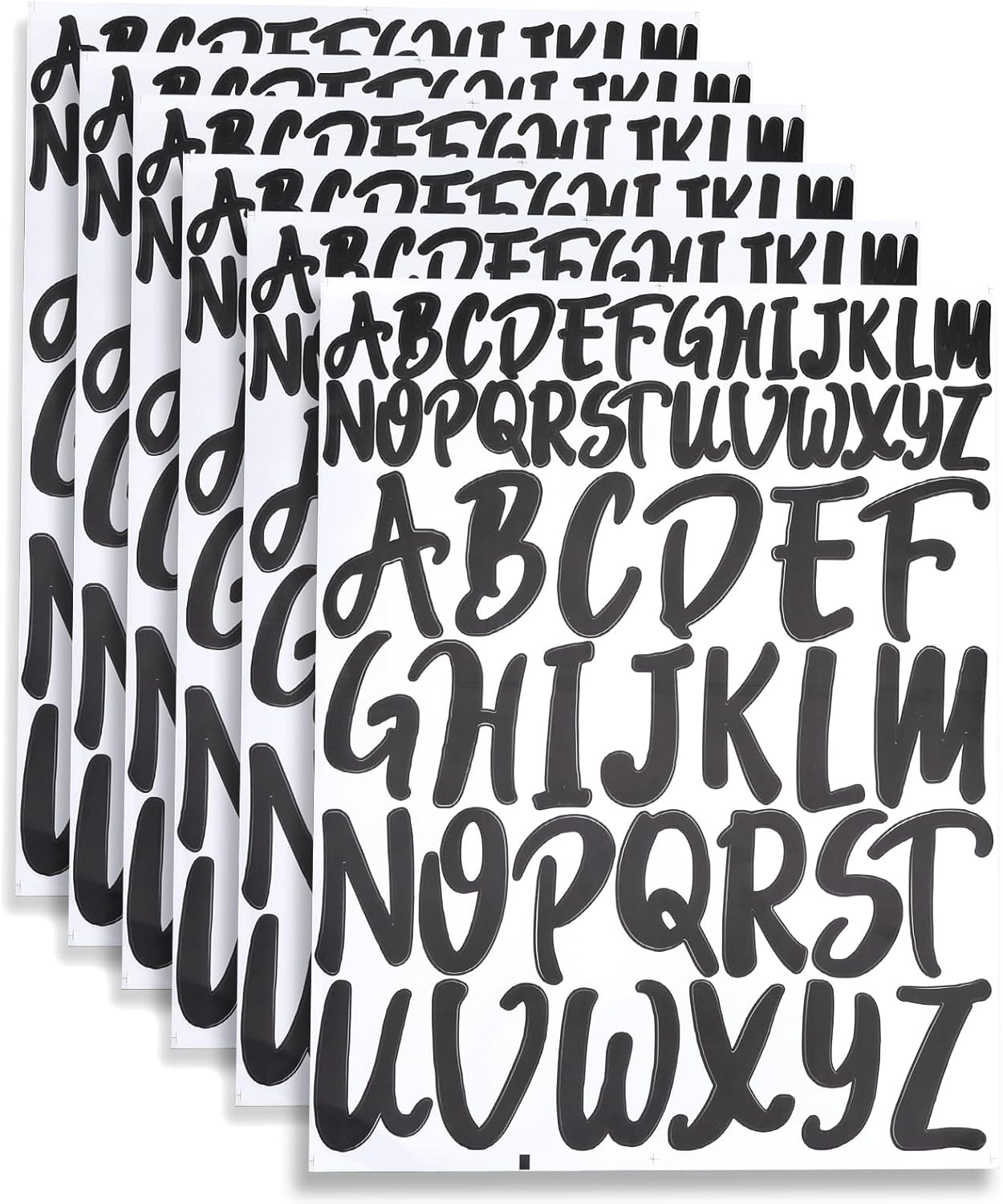 MSKS 6 Sheets Capital Letter Stickers, Self Adhesive Letters Stick On