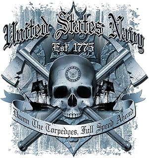 Damn The Torpedoes US Navy Warship Veteran 3-18 Inch Custom Decal Sticker