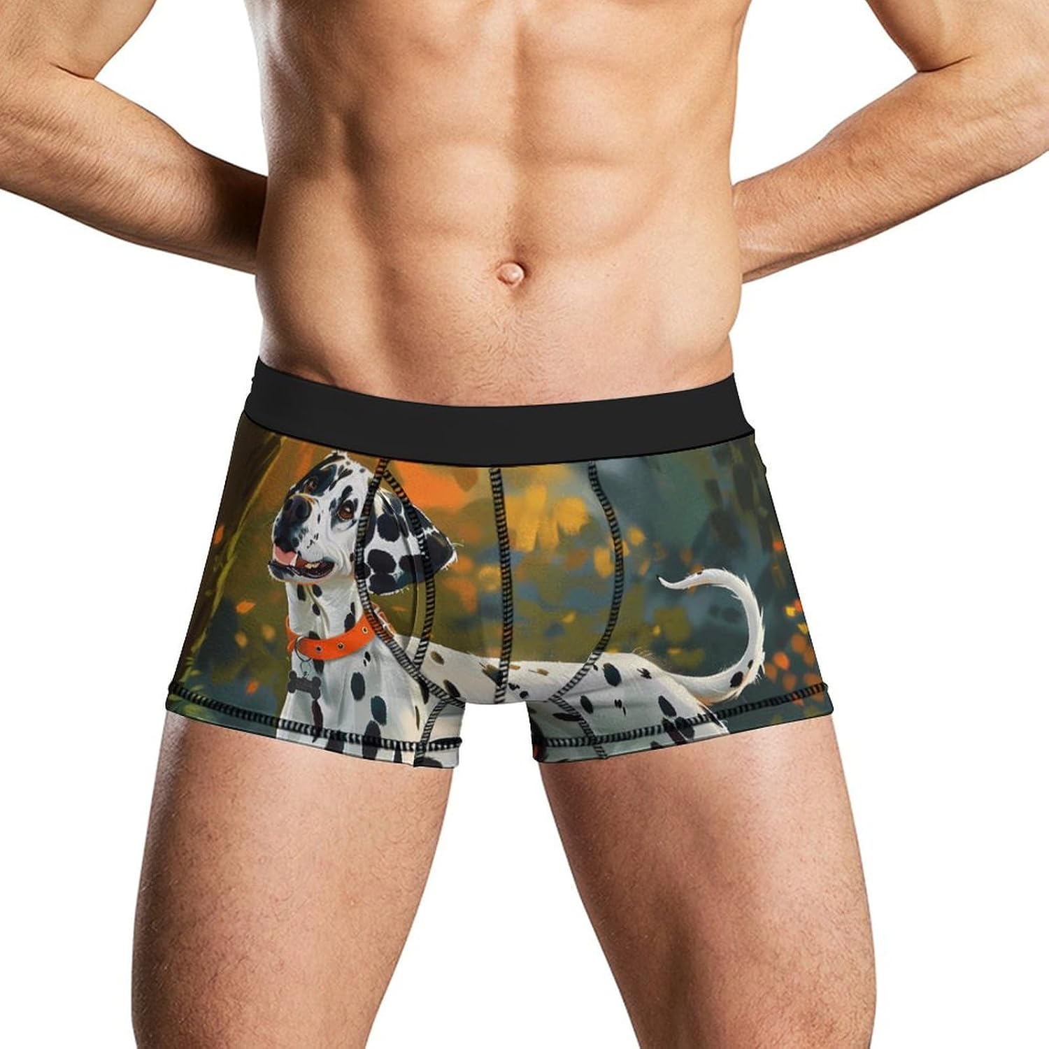 Dalmatian Dog Painting Novelty Men's Trunks Soft Breathable Underwear Patterned Stretch Briefs