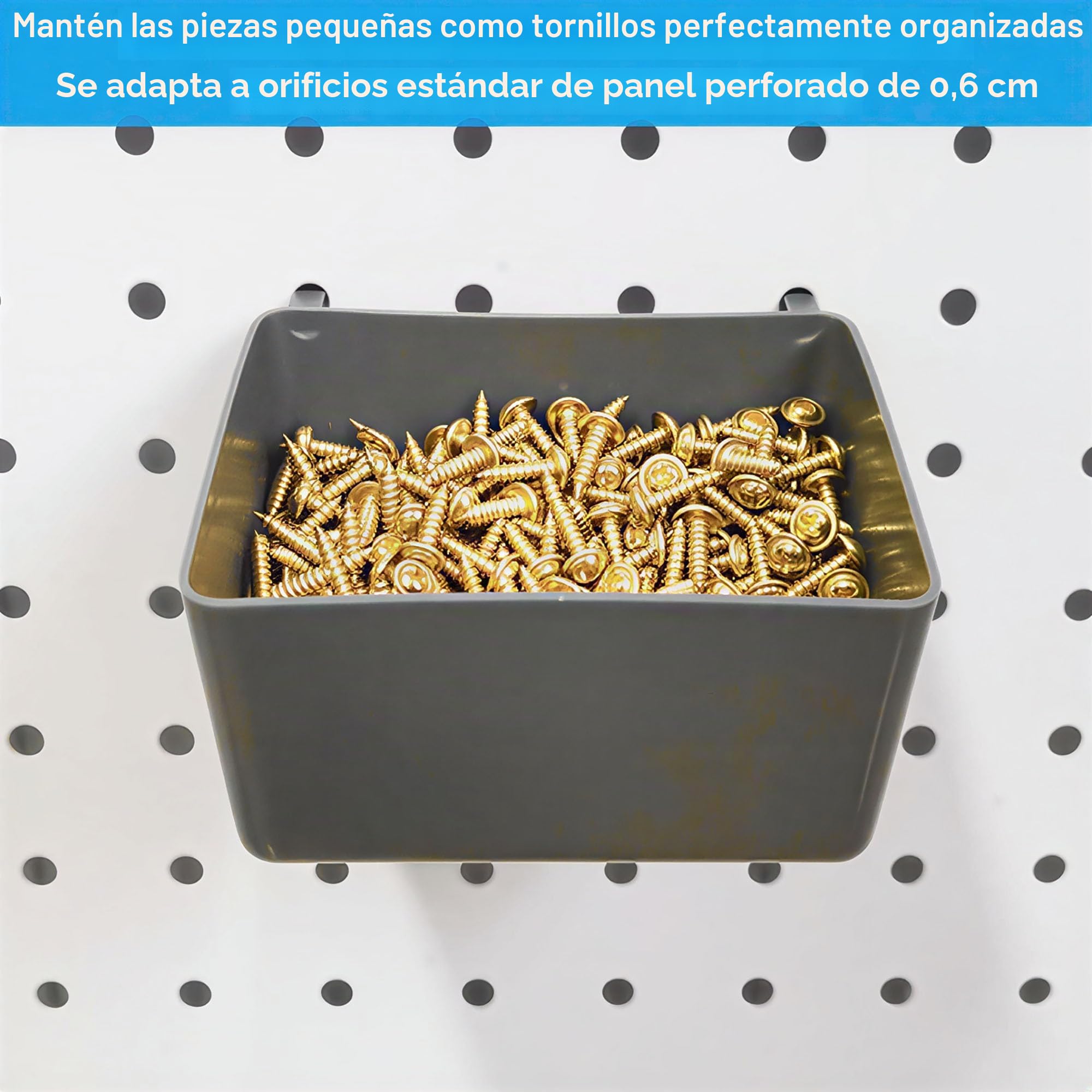 FRIMOONY Surtido de ganchos para tablero de clavijas, cubos de plástico, cerraduras de clavijas, para herramientas de organización, 140pcs
