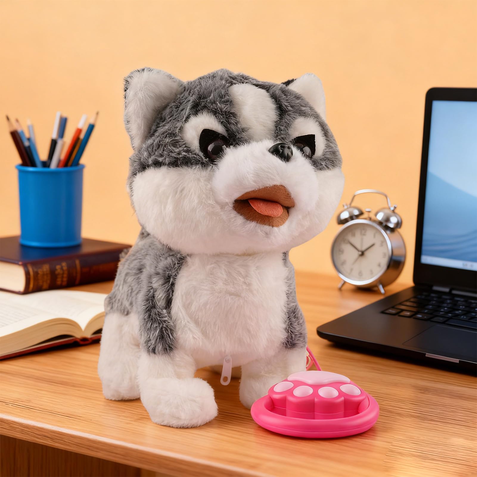 Chien Robot Intelligent En Peluche – Tactile Et Imitation Vocale – 33 Cm – Pile AA X3 – Jouet Interactif Pour Enfants