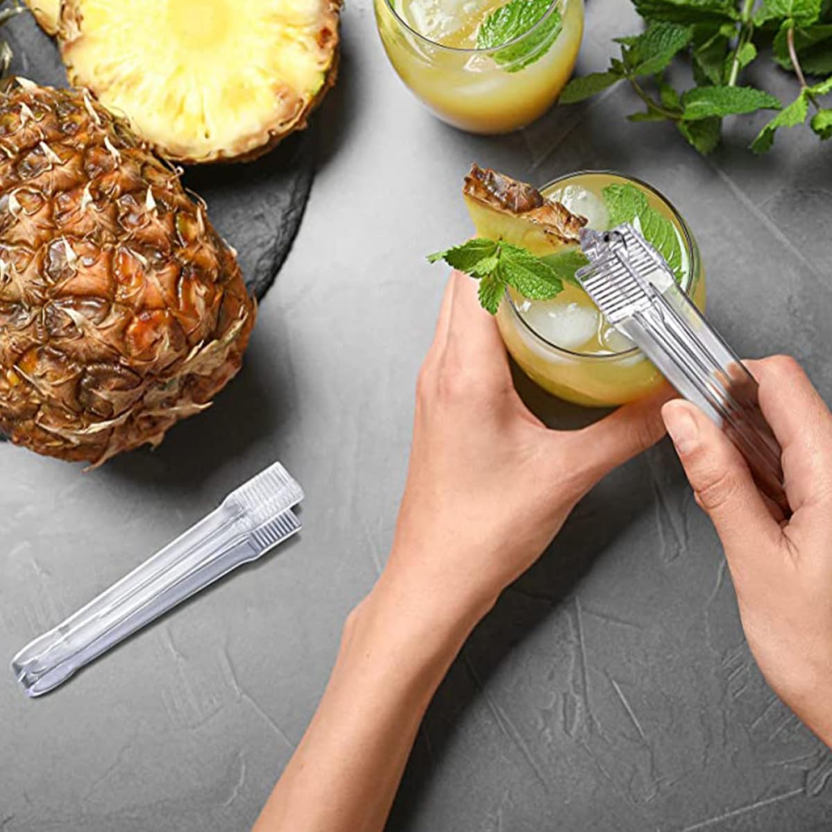 10pcs Acrylic Mini Ice Cube Tongs for Sugar Cubes and Jelly