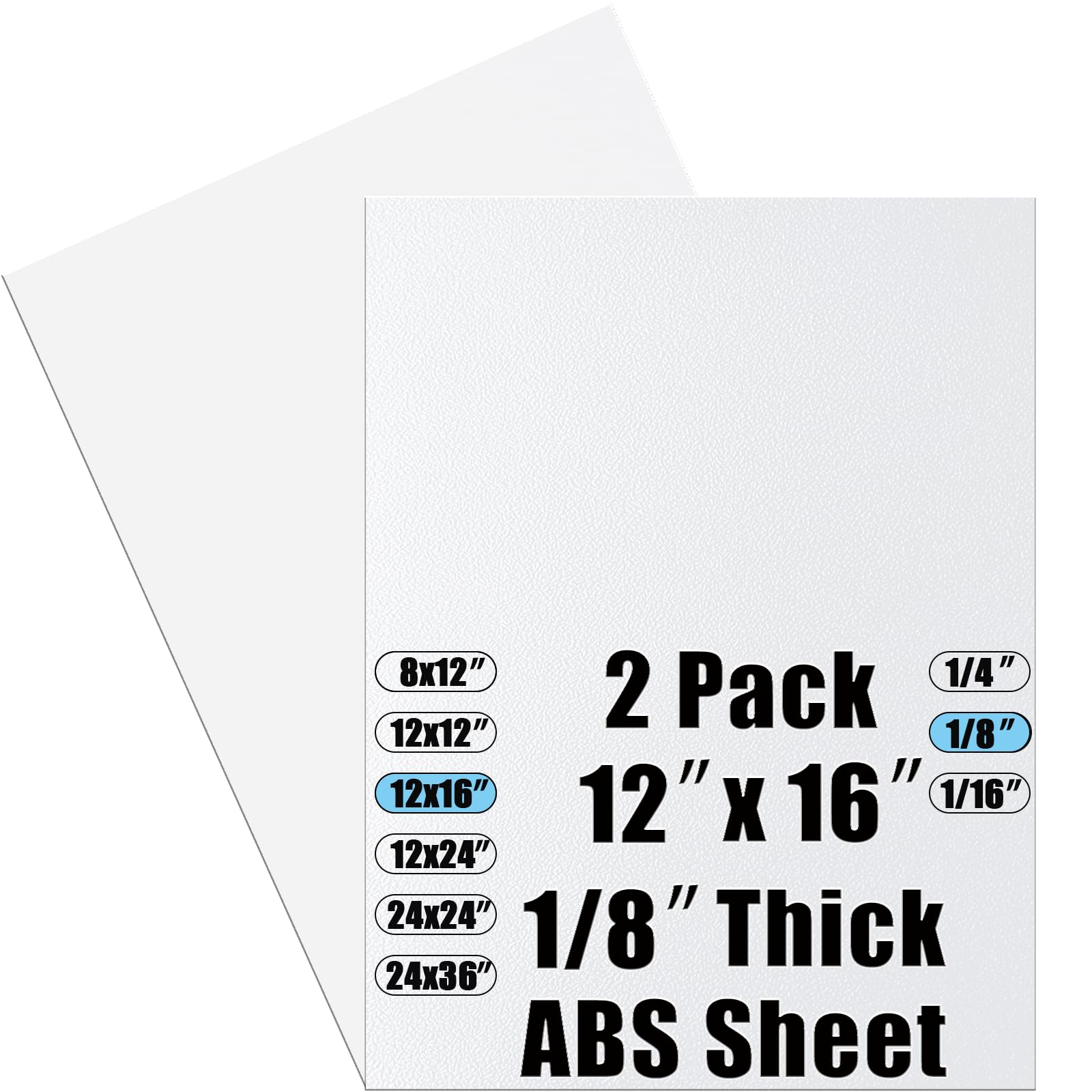 Thermoform ABS Sheets - 2 Pack, 1/8" Thick -1