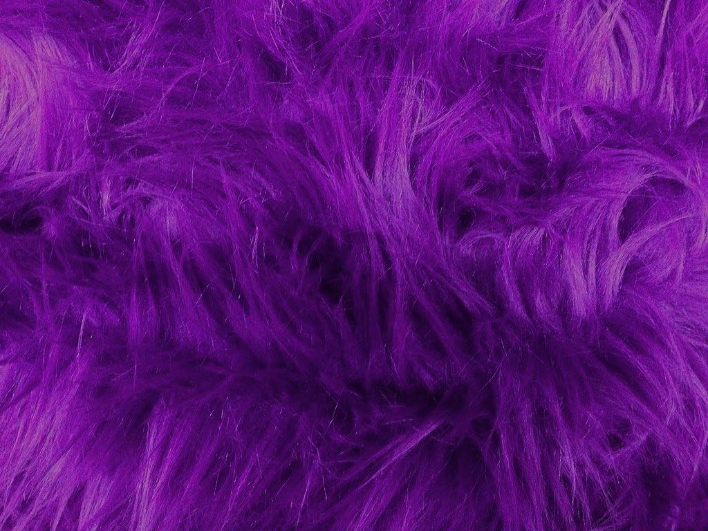 Faux Fur Luxury Shag Purple 60 Inch Wide Fabric by The Yard (F.E.