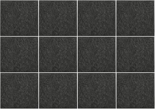 Miniatura 2 de Gute Alternativa de tablero de corcho grande, 12 piezas de azulejos de pared de fieltro con pestañas adhesivas seguras, tablero cuadrado grande de