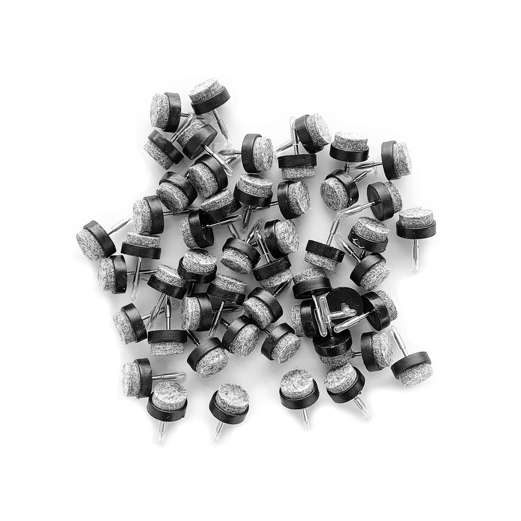 LIKERAINY Felt Sliders Furniture Mat Pads with Nail diameter 17x9mm Felt Feet Pads Skid Glides DIY Nails Floor Protector Chair Table Leg Noise Dampening Black 50 Pcs - Image 2