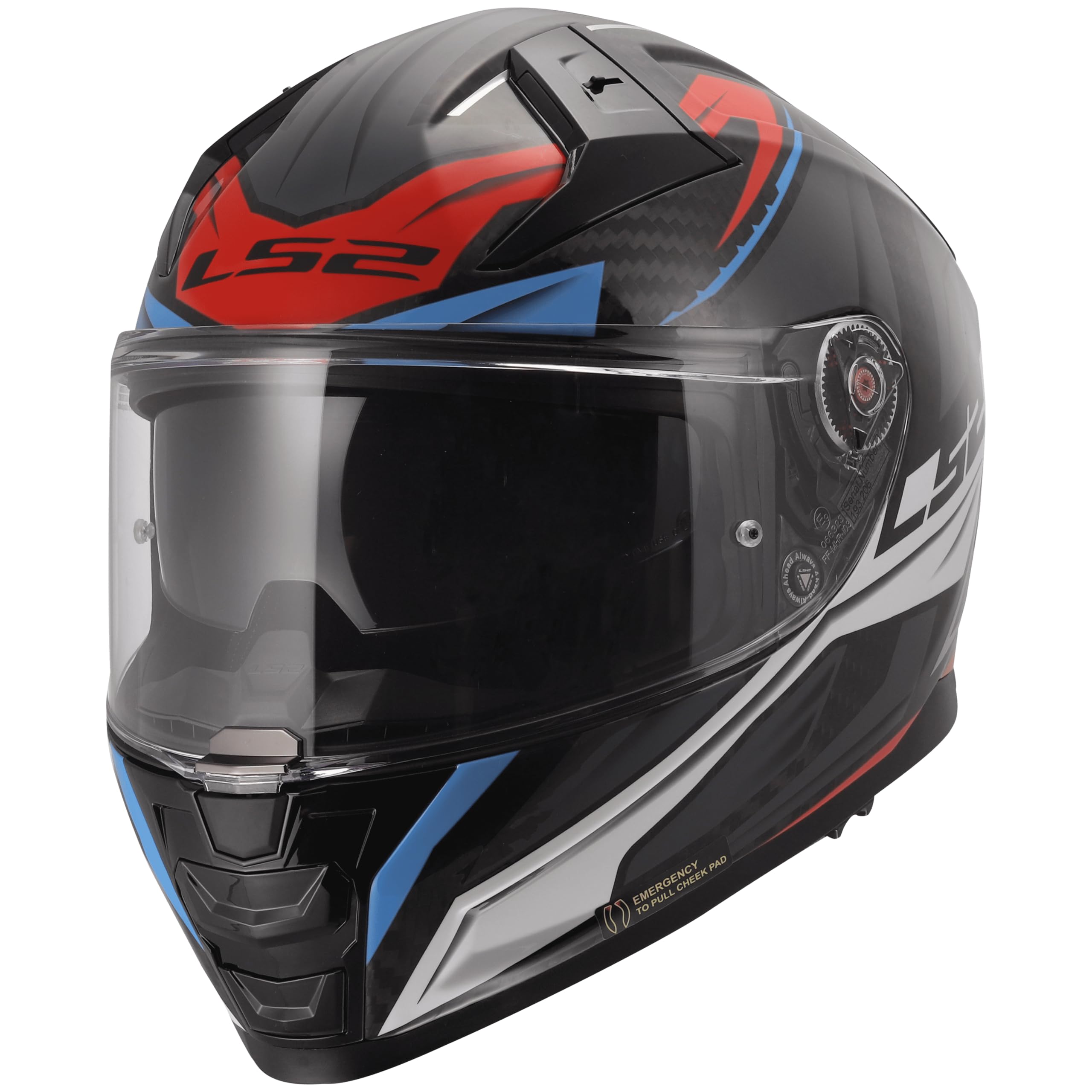 LS2, Casco Moto Integrale VECTOR II CARBON SAVAGE White Blue Red, M