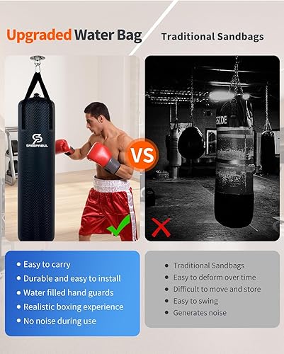 Miniatura 8 de Saco de boxeo de agua antifugas, resistente, para adultos, ajustable, nivel de agua, gimnasio, entrenamiento pesado, para entrenamiento, fitness,