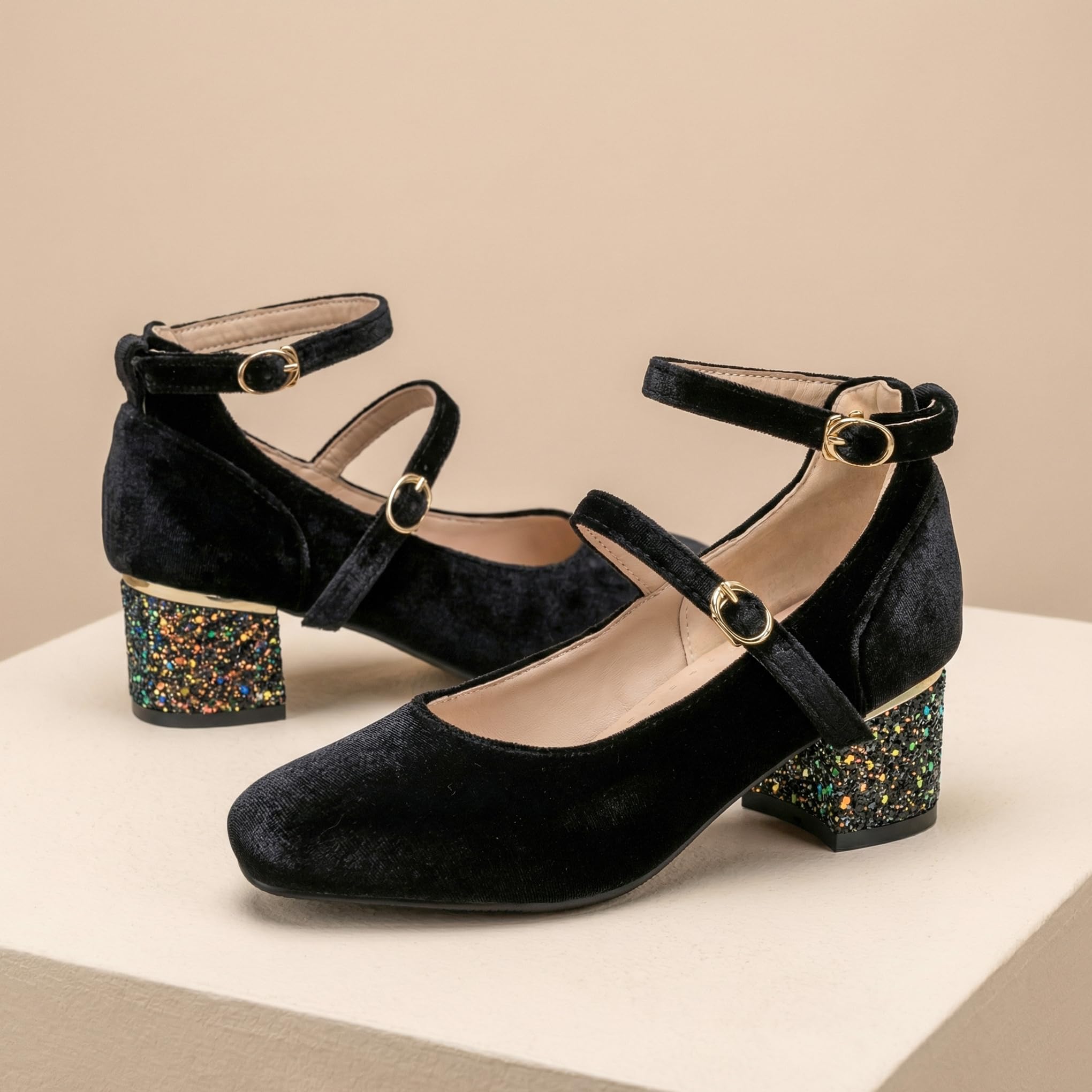 Bviennic Decollete Donna Tacco Largo Alto Numero 34-46