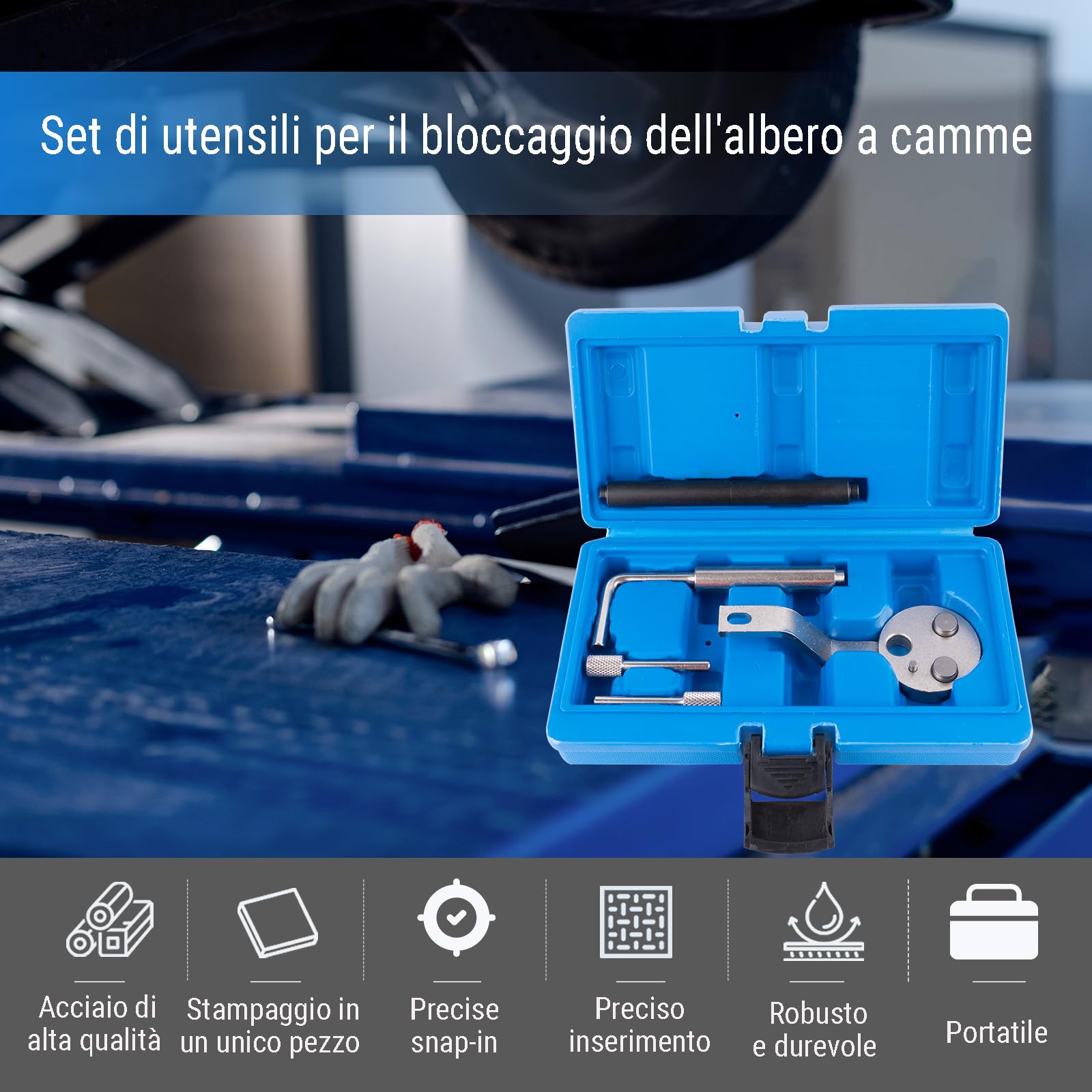 Kit Messa in Fase Motori Diesel,Strumento di Regolazione Bloccaggio Dell'Albero a Camme Compatibile con L'Allineamento della Catena di Ford Transit 2.2 Tdci 2006-2014