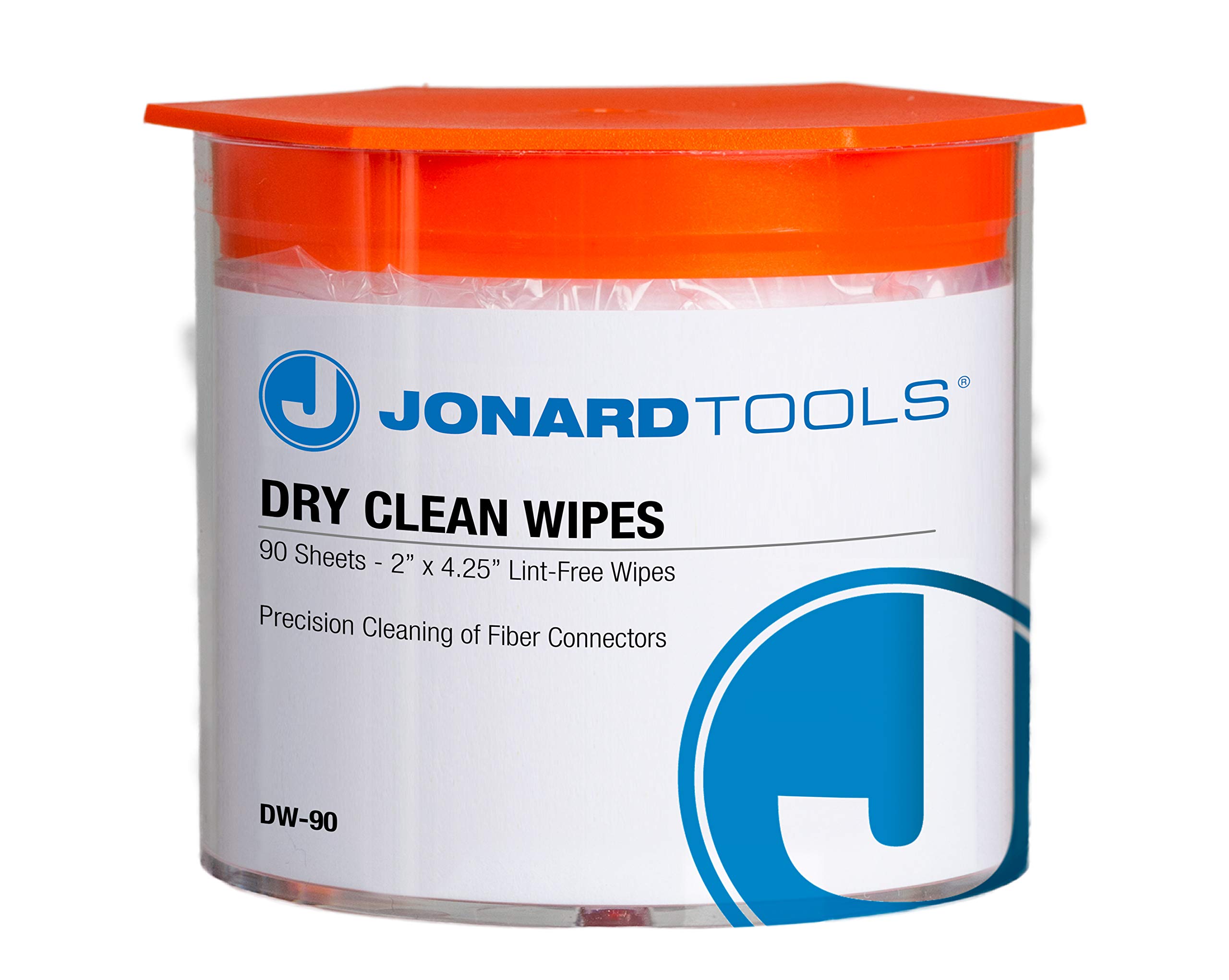 Jonard ToolsDW-90 Pack of 90 Dry Wipes for Cleaning Bare Fiber, Connector End-Faces, and Electronic Components - Packaging May Vary