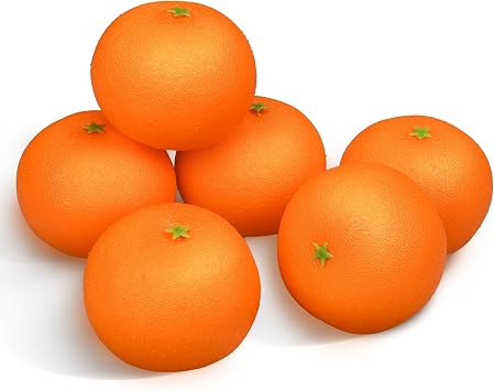 Lorigun 6 Pcs Artificial Mandarin Oranges Lifelike Tangerines Fake Fruits Home Decorations Kitchen Table Display