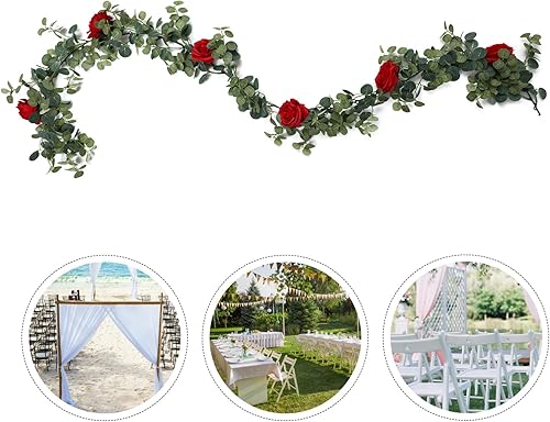 Miniatura 9 de ifundom 1 colgante de corona para el día de San Valentín, hojas artificiales, decoración de seda falsa, diseño colgante, guirnalda de hiedra,