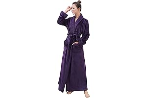 Long Bath Robe for Womens Plush Soft Fleece Bathrobes Nightgown Ladies Pajamas Sleepwear Housecoat