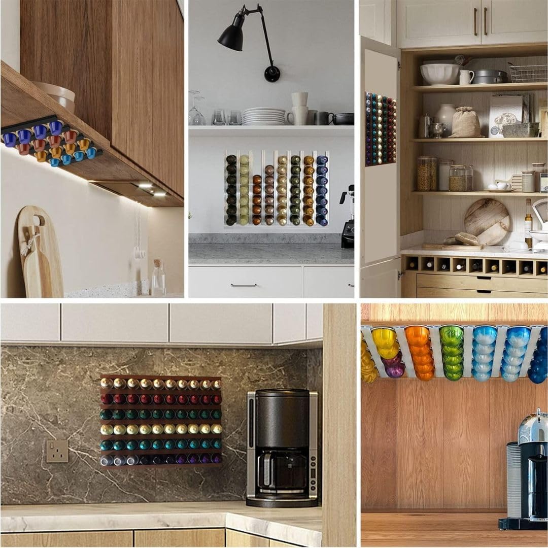 Uchwyt na kapsułki kompatybilny z Dolce Gusto - stojak i organizer na kapsułki Dolce Gusto - dozownik kapsułek Nespresso - pojemnik na kapsułki i organizer do Nespresso (6 czarny)
