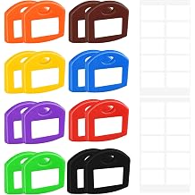16 Pcs Silicone Key Covers Caps Set with Blank Labels, Color Coding Key Protectors for House Office Keys Organization