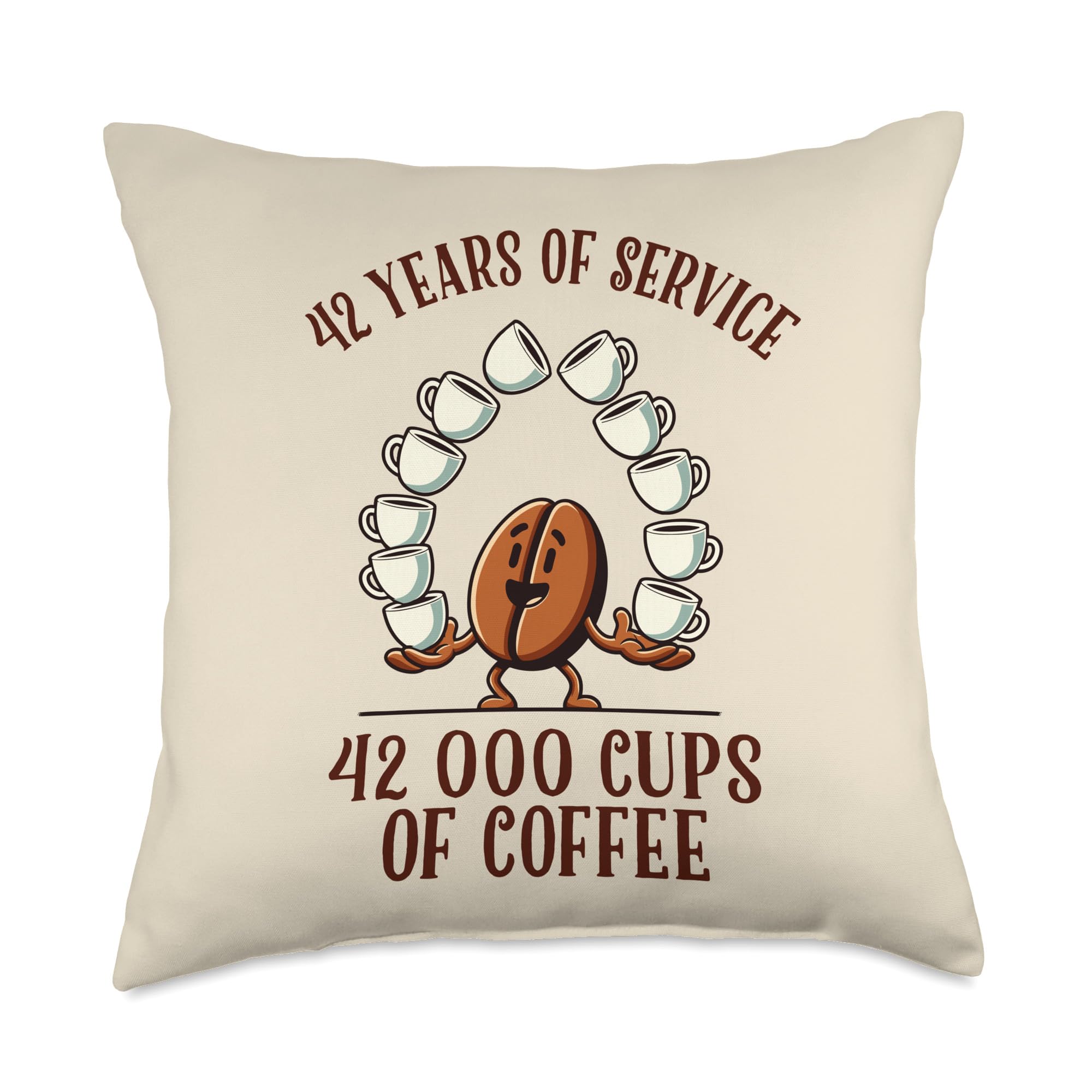 Amazon.com: Work Anniversary Funny Ideas for Coffee Lovers 42 Years of  Service 42000 Cups of Coffee Work Anniversary Throw Pillow, 18x18,  Multicolor : Home & Kitchen