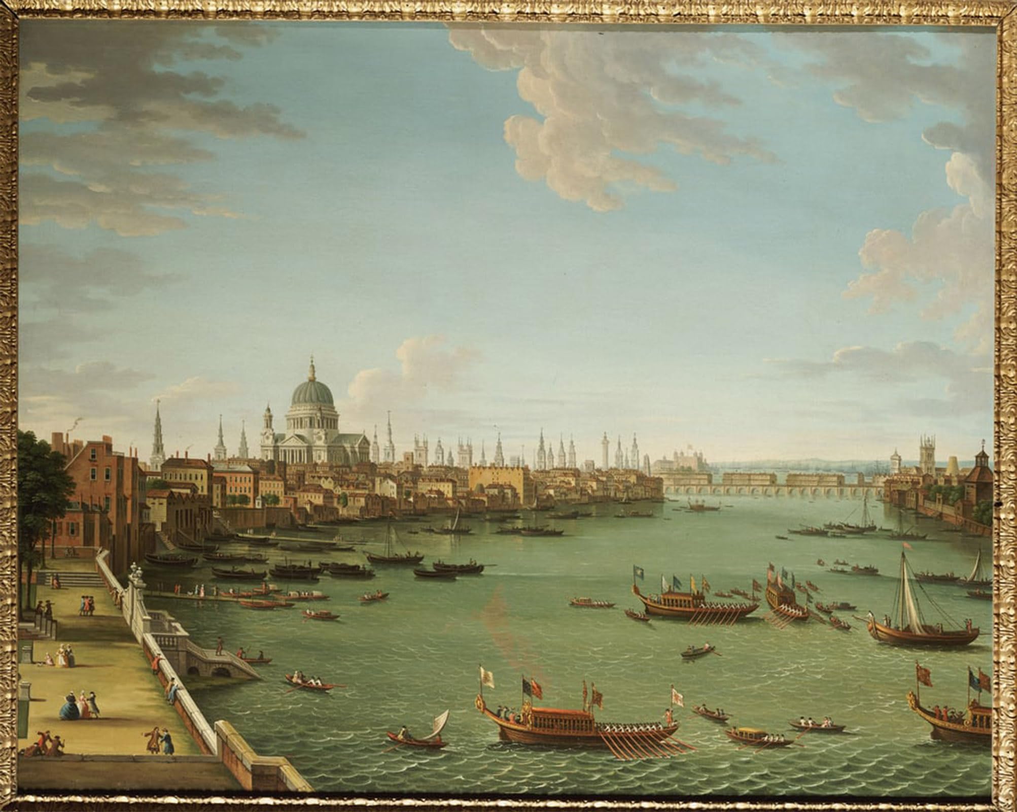 ARTXLXXBN Famous Print Painting Colorful Art Print the Thames From the Terrace of Somerset House by Antonio Joli Canvas Art Decorations for Home Decor 60x90cm