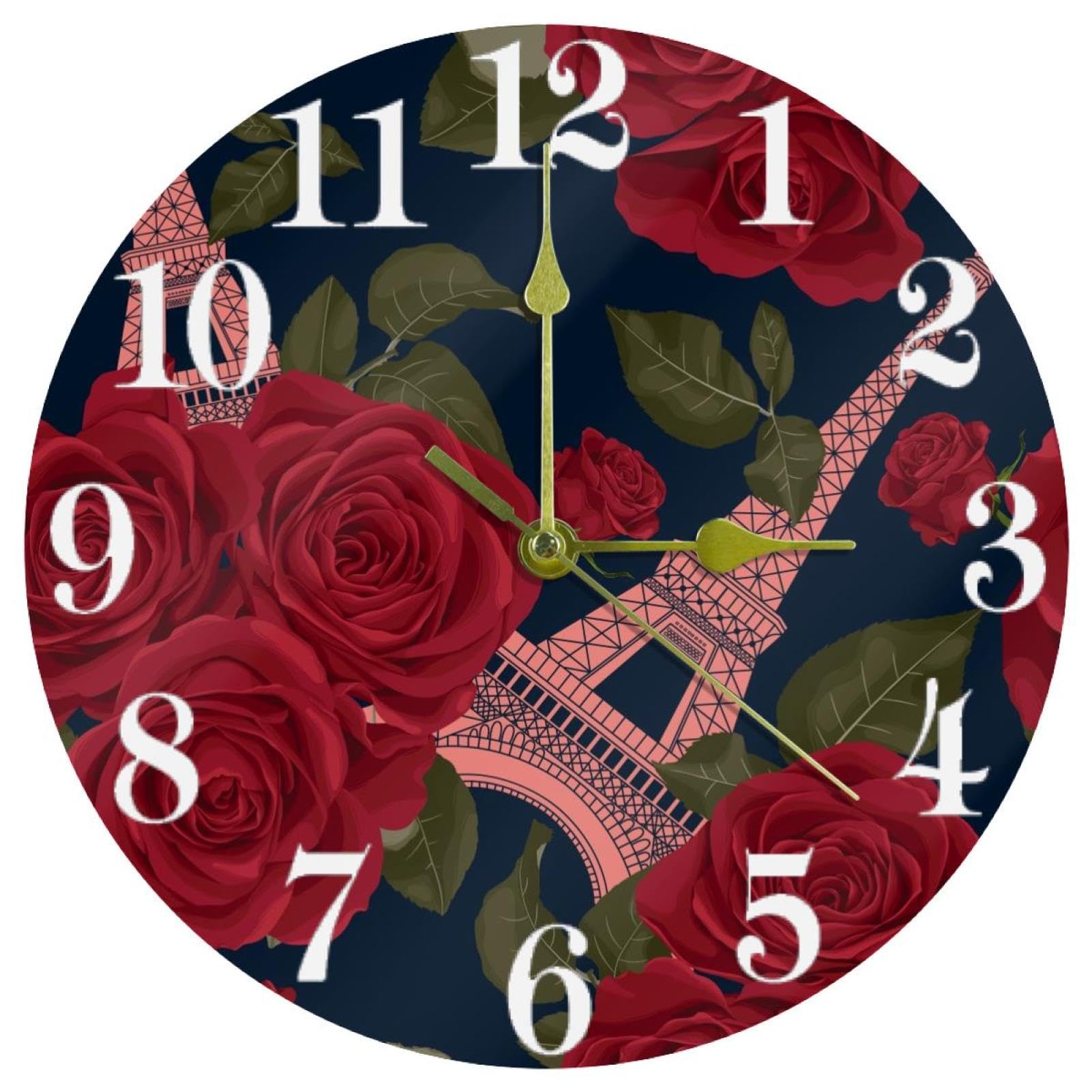 Horloge murale ronde à quartz pour éliminer les bruits de tic-tac dans la chambre et le bureau