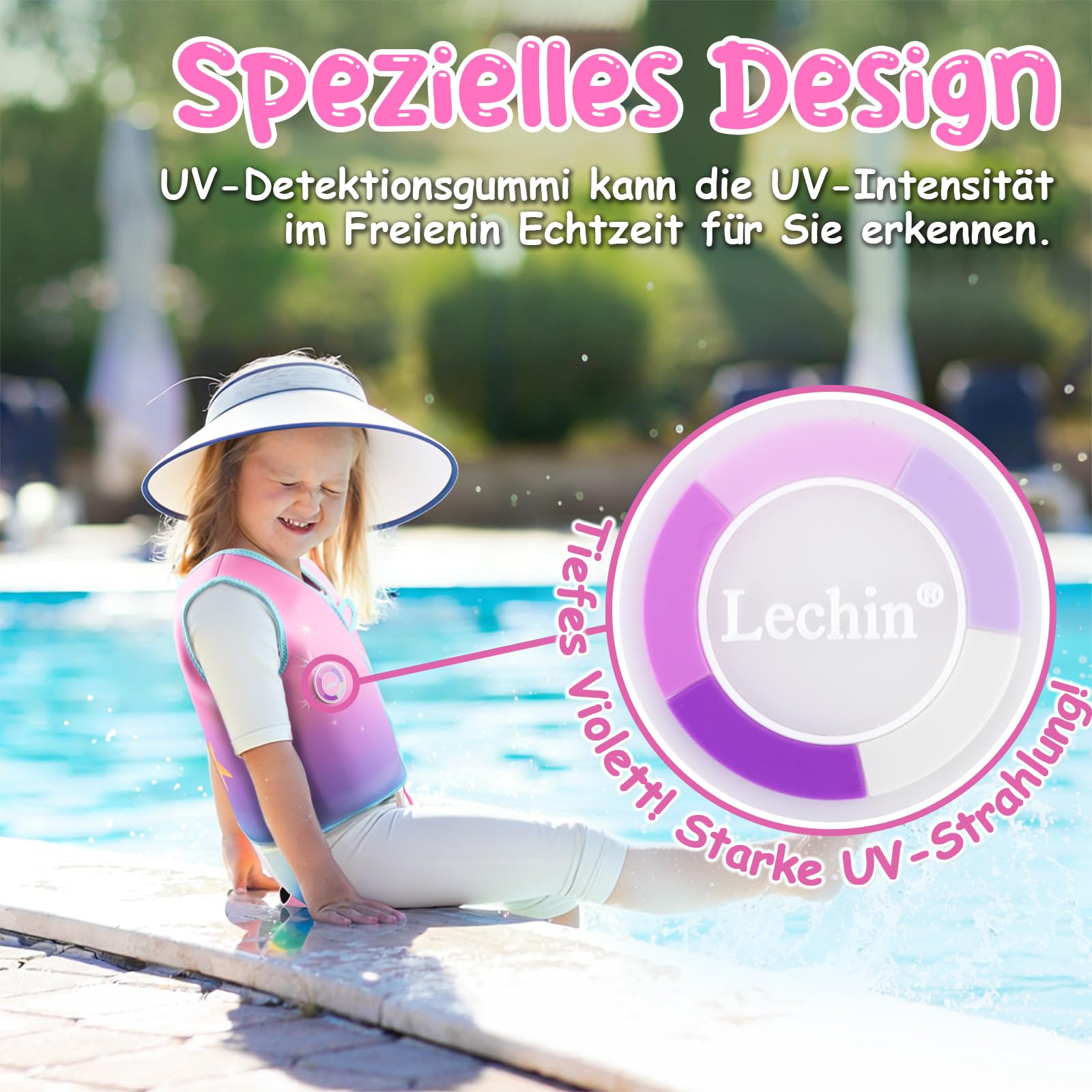 Lechin Schwimmweste Kinder Schwimmhilfe aus Neopren und EPE Hilfsweste zum Schwimmenlernen