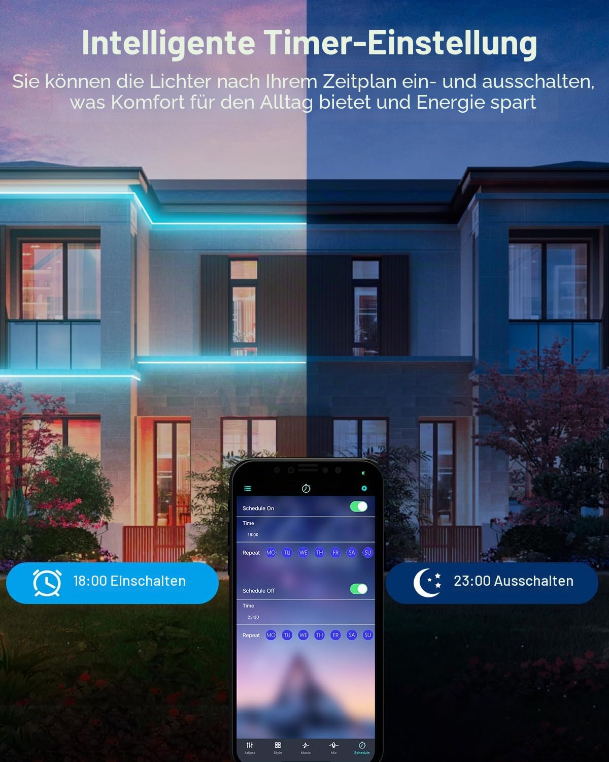 ALITOVE 25M RGB Neon Streifen 230V LED Outdoor Strip mit APP/Fernbedienung IP65 Wasserdicht Flexibel Lichtschlauch Musik Sync für Home Spielzimmer Innen- und Außendekoration