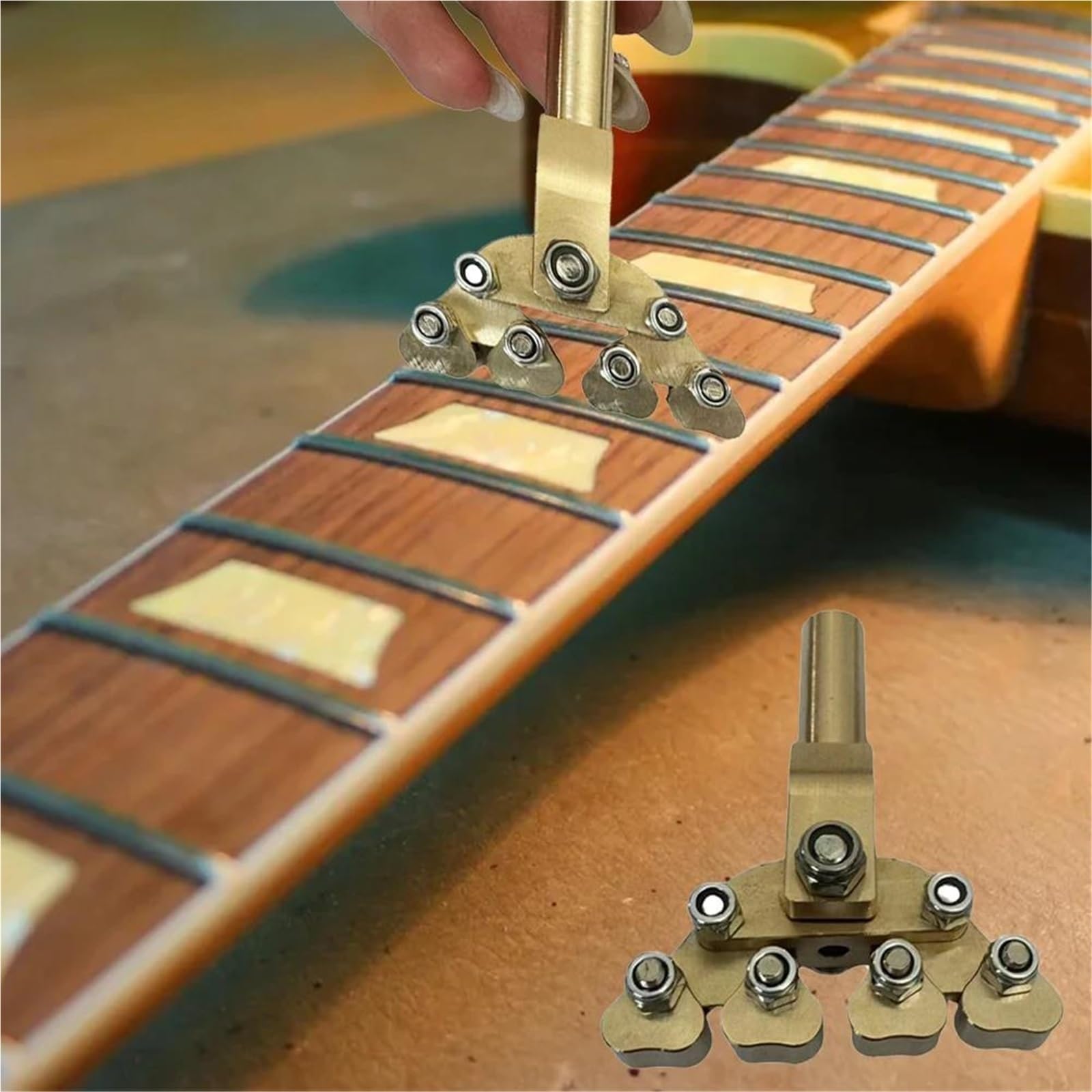 Narzędzie Do Dociskania Progów Gitarowych Metal O Zmiennej Krzywiźnie Odpowiednie Różnych Promieni Zestaw Budowy Gitary