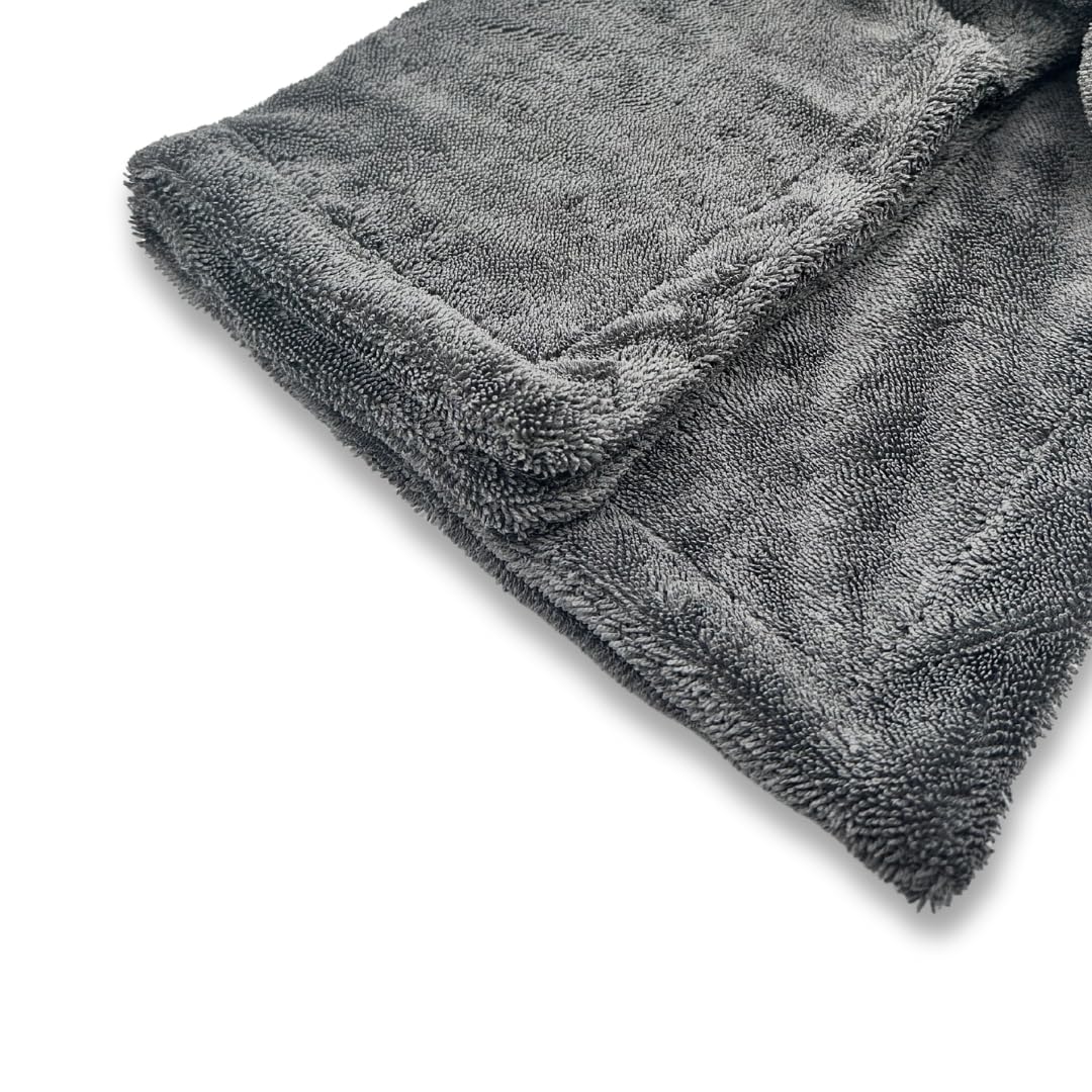 3D Hydro-FIL XL | Toalla de microfibra de grado profesional | Extra grande 20 x 31.5 pulgadas | Muy absorbente | Paño de secado de alta calidad para detalles de automóviles (gris)
