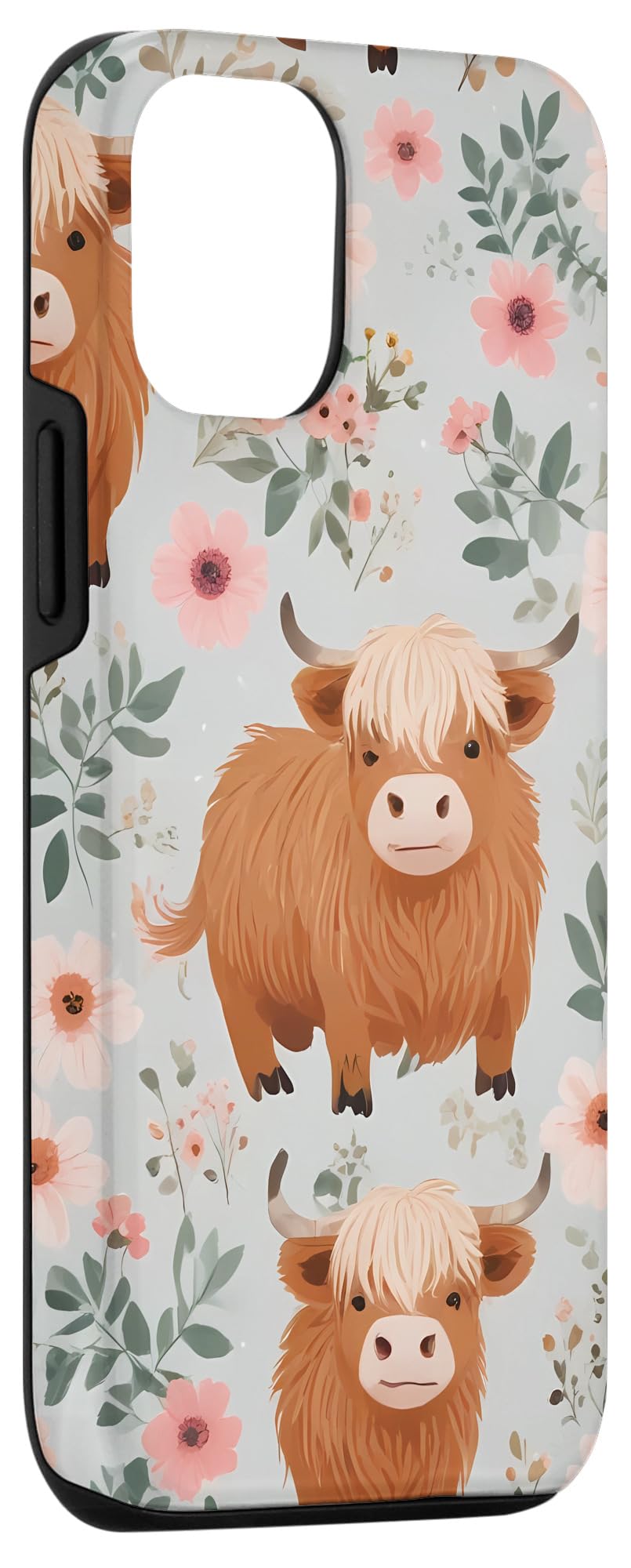 iPhone 13 Pro Country Boho Highland Cow with Floral Western Case - Image 3