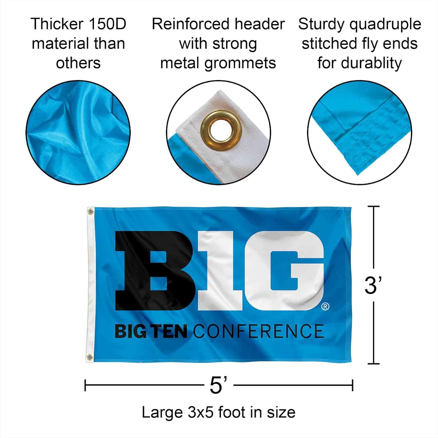 Big Ten Conference Flag Large 3x5