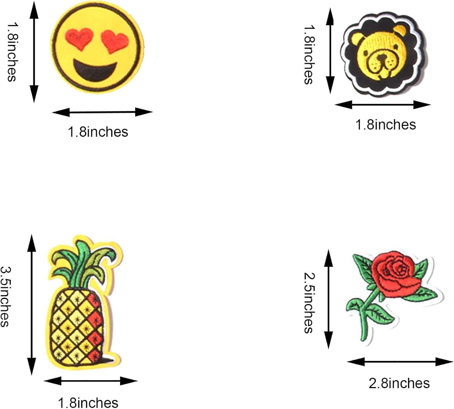 AXEN 60PCS Embroidered Iron On Patches DIY Accessories, Random Assorted Decorative Patches, Cute Sewing Applique for Jackets, Hats, Backpacks, Jeans, 60 Pieces Package