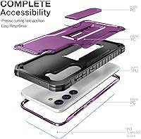 Vista 4 de FITO Funda para Samsung Galaxy S23 Plus, doble capa a prueba de golpes resistente para Samsung S23 Plus con protector de pantalla, soporte integrado