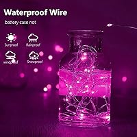 Vista 179 de Paquete de 2 guirnaldas de luces LED, funcionan con pilas, 5 m, 50 luces intermitentes, temporizador, impermeables, para habitaciones, bodas