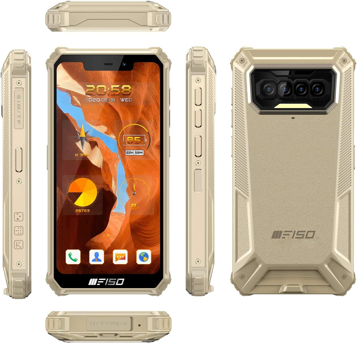 Amazon | F150 B2021 IP68 / 69スマートフォン6GB + 64GB 8000mAh