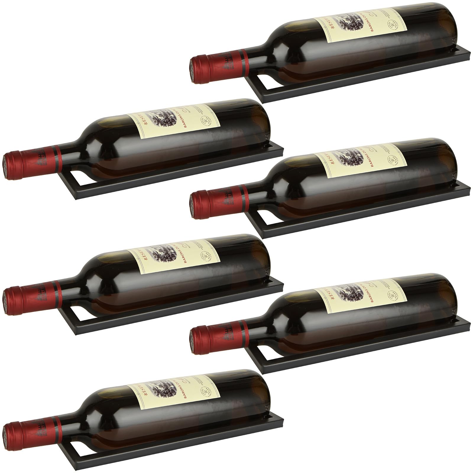 MIVIDE Pack of 6 Iron Wall Mounted Wine Rack Wall Wine Rack Steel for All Types of Wines