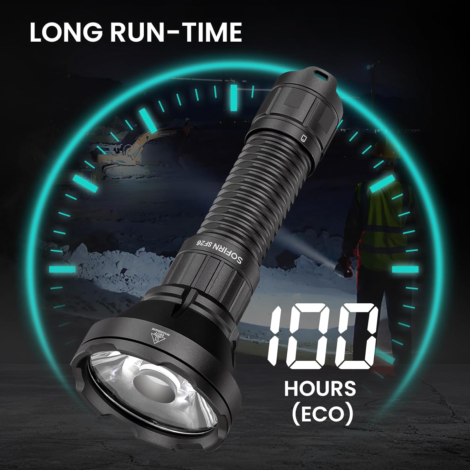 Sofirn Tactical Flashlight High Lumens – 3162ft Ultra-Long Throw Spotlight, 2000 Lumens Searchlight with Dual Tail Switch, Hidden USB-C Rechargeable, IPX8 Waterproof for Hunting, Camping, Emergency