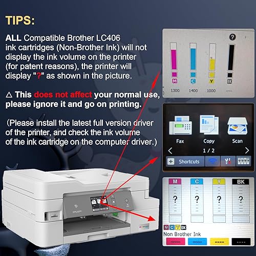 Miniatura 8 de Miss Deer Cartuchos de tinta compatibles LC406 de repuesto para Brother LC 406 BK LC406 para Brother MFC-J4335DW MFC-J4345DW MFC-J4535DW MFC-J5855DW